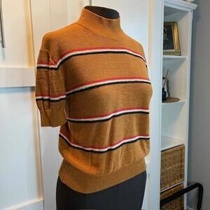 Free People Vintage-Inspired Striped Mock Neck Sweater